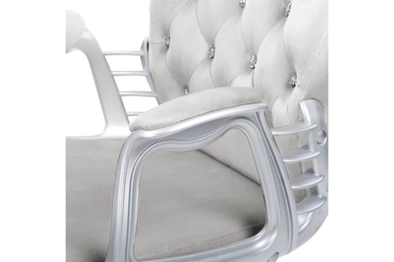 Kontorstol med krystaller Princess Grå/Sølv/Svart - Grå/Sølv/Svart - Møbler - Stoler & lenestoler - Kontorstol & skrivebordsstol