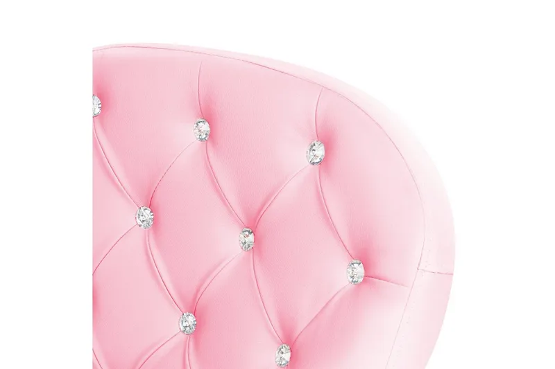 Kontorstol med krystaller Princess Rosa/svart/sølv - Rosa/svart/sølv - Møbler - Stoler & lenestoler - Kontorstol & skrivebordsstol