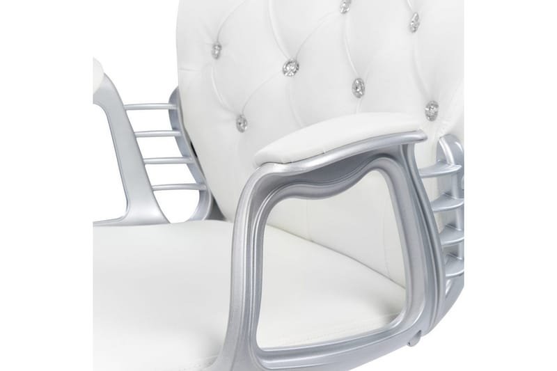 Kontorstol med krystaller Princess Hvit/Svart/Sølv - Hvit/Svart/Sølv - Møbler - Stoler & lenestoler - Kontorstol & skrivebordsstol