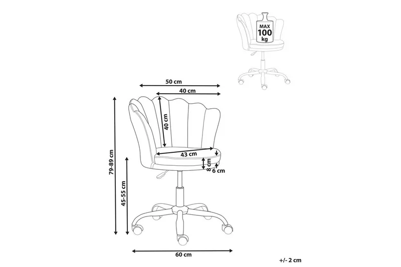 Kontorstol Monticello Grønn/gull/svart - Grønn/gull/svart - Møbler - Stoler & lenestoler - Kontorstol & skrivebordsstol