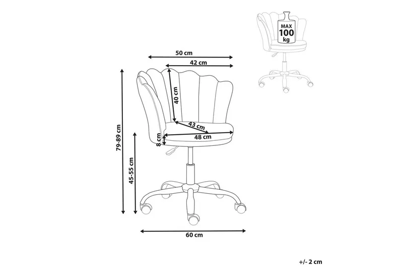 Kontorstol Monticello Hvitt/gull/svart - Hvitt/gull/svart - Møbler - Stoler & lenestoler - Kontorstol & skrivebordsstol