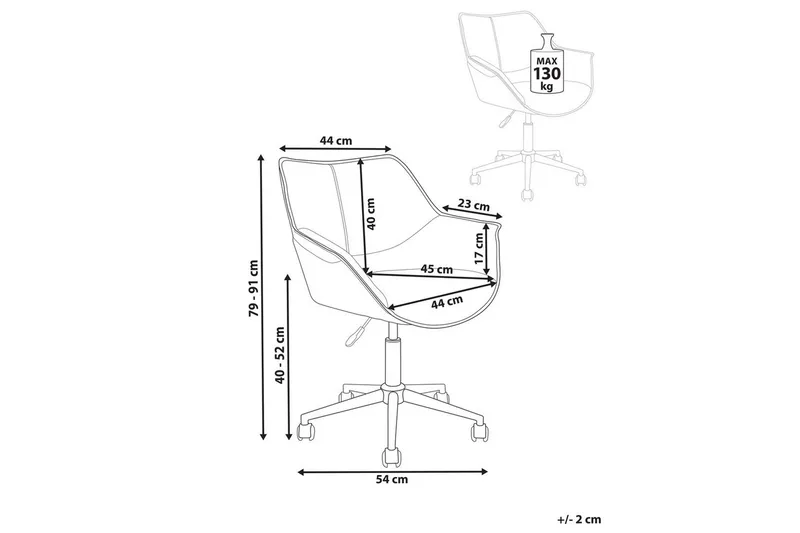 Kontorstol Newdale Lysebrun - Lysebrun - Møbler - Stoler & lenestoler - Kontorstol & skrivebordsstol