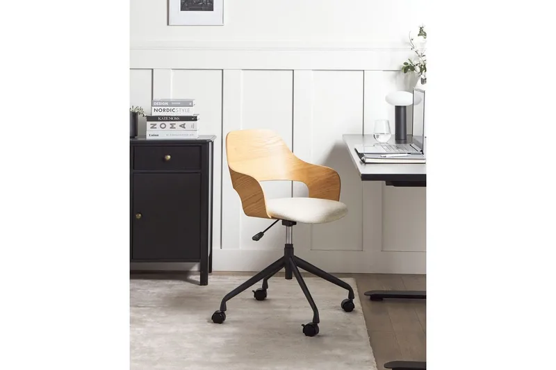 Kontorstol Novato - Lyst tre, beige - Møbler - Stoler & lenestoler - Kontorstol & skrivebordsstol