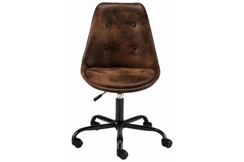 Dennis Kontorstol Kunstlær - Brun/Metall - Møbler - Stoler & lenestoler - Kontorstol & skrivebordsstol