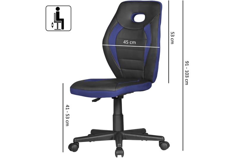 Handerson Skrivebordstol for Barn - Blå - Møbler - Barnemøbler - Barnestol - Skrivebordstol barn