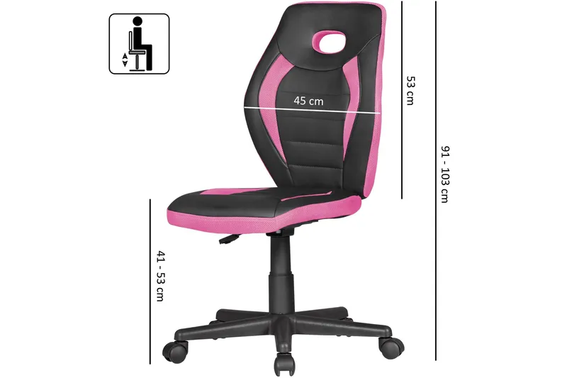 Handerson Skrivebordstol for Barn - Rosa - Møbler - Barnemøbler - Barnestol - Skrivebordstol barn