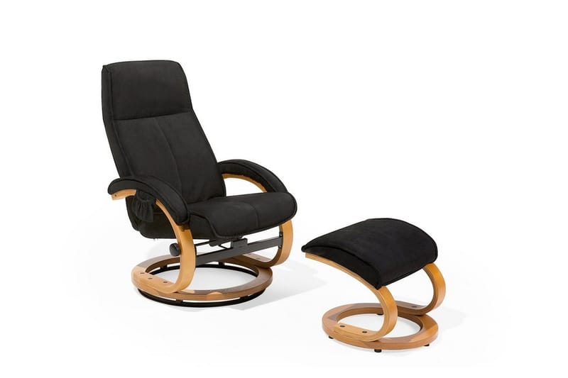 Hero Hvilstol med fotskammel - Svart - Møbler - Stoler & lenestoler - Lenestoler - Massasjestol