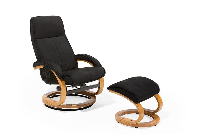 Hero Hvilstol med fotskammel - Svart - Møbler - Stoler & lenestoler - Lenestoler - Massasjestol