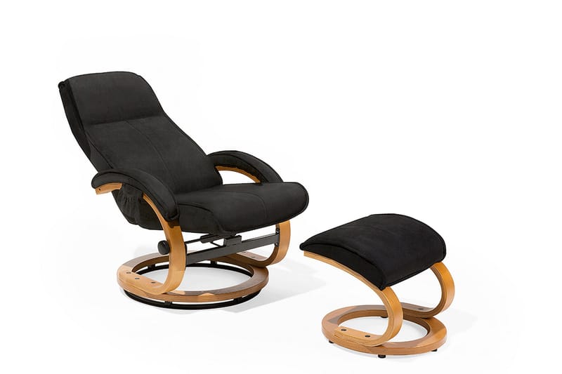 Hero Hvilstol med fotskammel - Svart - Møbler - Stoler & lenestoler - Lenestoler - Massasjestol