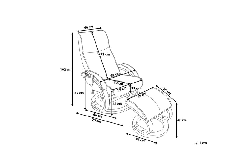 Hero Hvilstol med fotskammel - Svart - Møbler - Stoler & lenestoler - Lenestoler - Massasjestol
