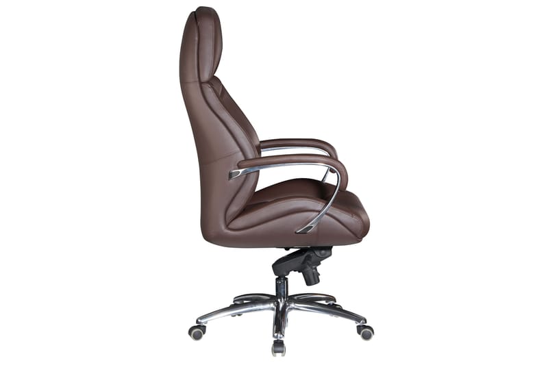 Hubdam kontorstol - Mørkebrun/Sølv - Kontorstol & skrivebordsstol