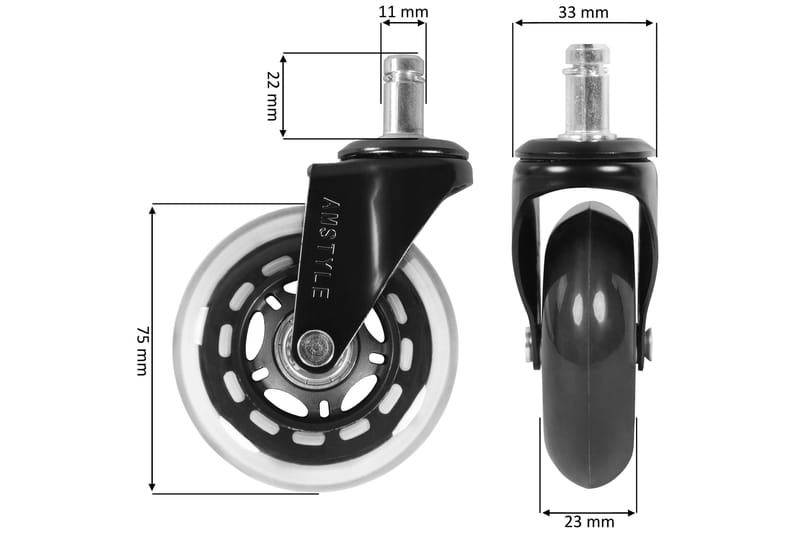 Izic Hjul til Kontorstol 5-pk - Transparent - Møbler - Stoler & lenestoler - Kontorstol & skrivebordsstol
