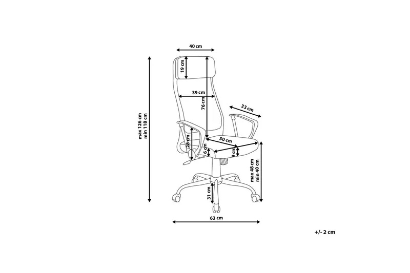 Pioneer Kontorstol - Grå - Møbler - Stoler & lenestoler - Kontorstol & skrivebordsstol