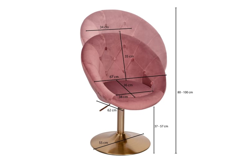 Willowdale kontorstol - Mørkerosa / gull - Møbler - Stoler & lenestoler - Kontorstol & skrivebordsstol