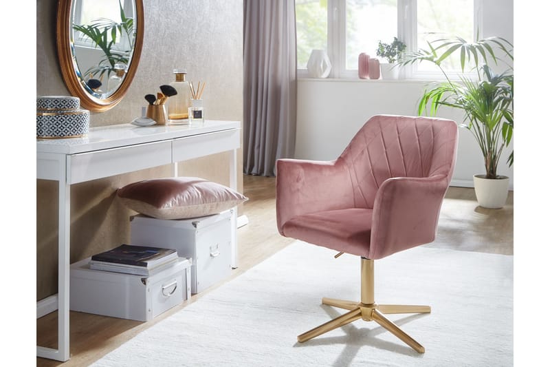 Willowdale kontorstol med armlener - Rosa / Gull - Kontorstol & skrivebordsstol