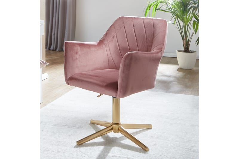 Willowdale kontorstol med armlener - Rosa / Gull - Møbler - Stoler & lenestoler - Kontorstol & skrivebordsstol