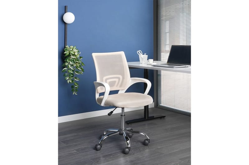 Kontorstol Solid - Beige, Sølv, Hvit - Møbler - Stoler & lenestoler - Kontorstol & skrivebordsstol