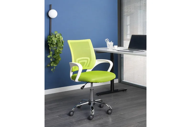 Kontorstol Solid - Grønn, sølv, hvit, Grønn, Sølv, Hvit - Møbler - Stoler & lenestoler - Kontorstol & skrivebordsstol