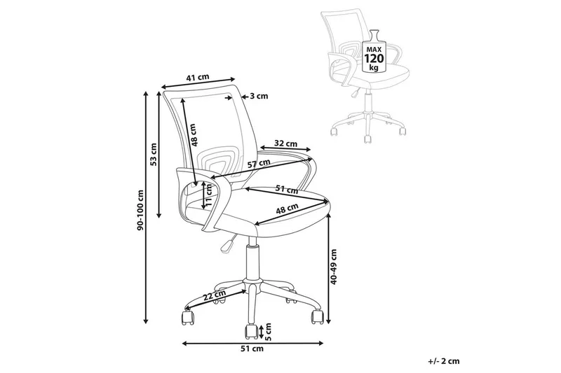 Kontorstol Solid - Svart, hvit, sølv - Møbler - Stoler & lenestoler - Kontorstol & skrivebordsstol
