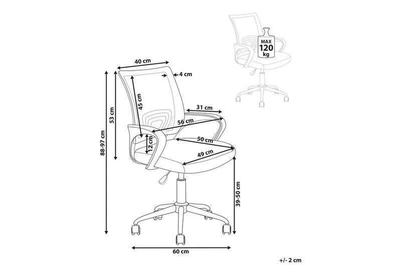 Kontorstol Solid Svart/Sølv - Svart/Sølv - Møbler - Stoler & lenestoler - Kontorstol & skrivebordsstol