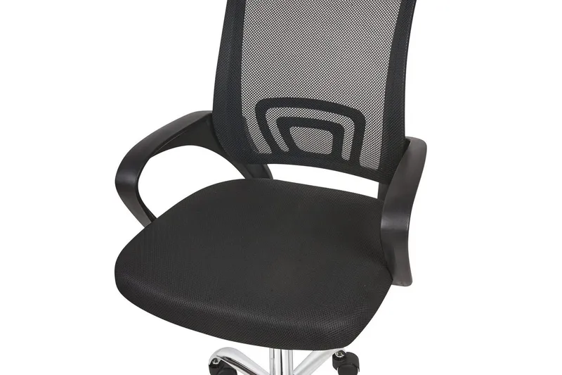 Kontorstol Solid Svart/Sølv - Svart/Sølv - Møbler - Stoler & lenestoler - Kontorstol & skrivebordsstol