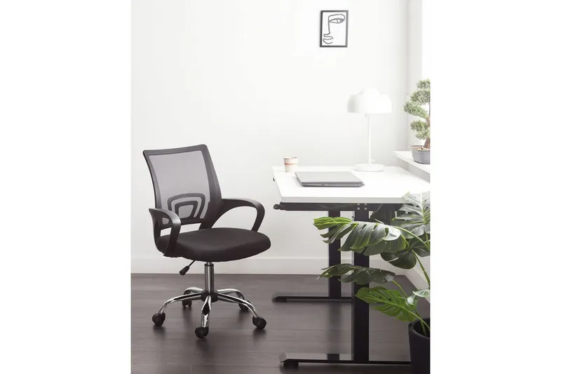 Kontorstol Solid Svart/Sølv - Svart/Sølv - Møbler - Stoler & lenestoler - Kontorstol & skrivebordsstol