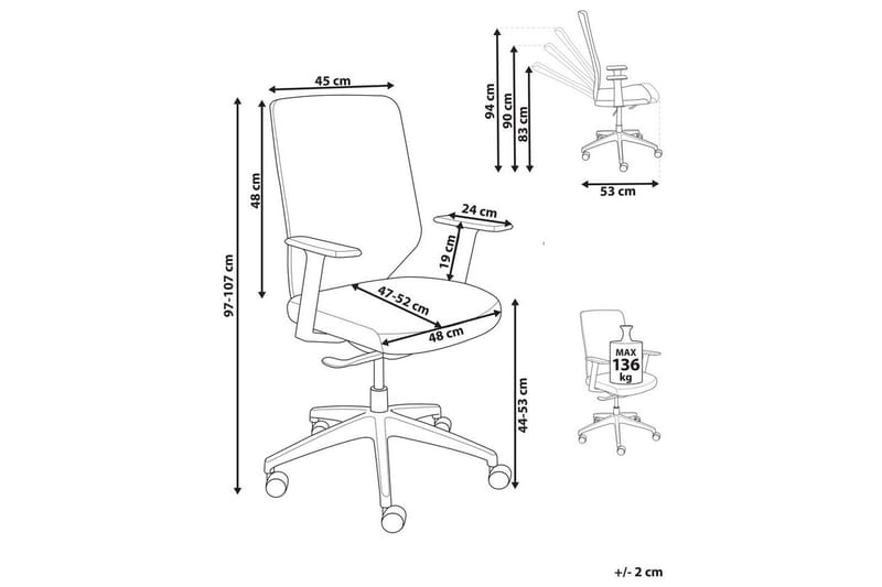 Kontorstol Virtuoso Rød/grå/svart - Rød/grå/svart - Møbler - Stoler & lenestoler - Kontorstol & skrivebordsstol