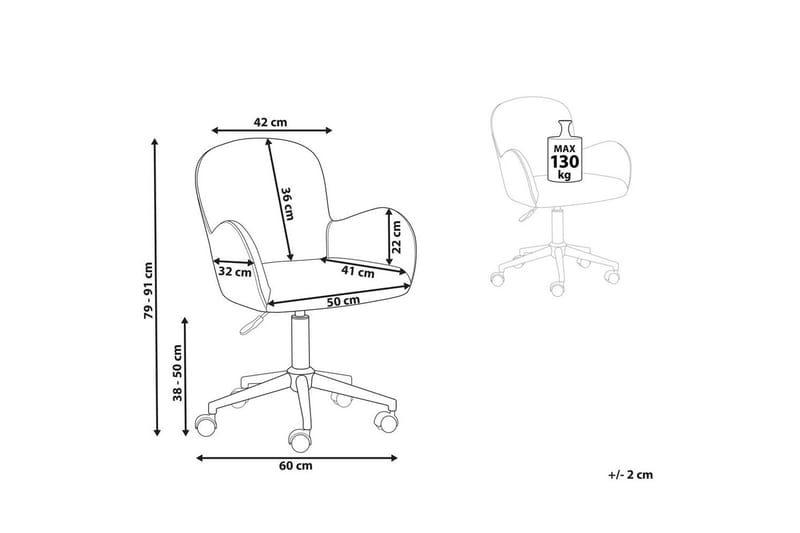 Kontorstol Priddy Hvit/Sølv - Hvit/Sølv - Møbler - Stoler & lenestoler - Kontorstol & skrivebordsstol
