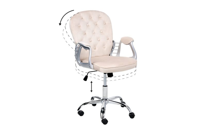 Kontorstol Princess - Beige, Sølv, Svart - Møbler - Stoler & lenestoler - Kontorstol & skrivebordsstol
