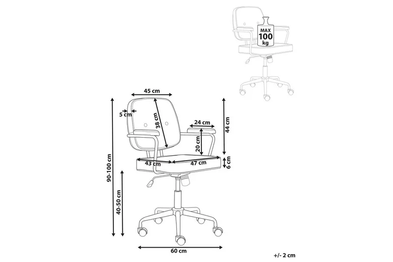 Kontorstol Pawnee Oransje/Svart - Oransje/Svart - Møbler - Stoler & lenestoler - Kontorstol & skrivebordsstol