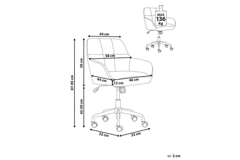 Kontorstol Palmdale Beige/svart/gull - Beige/svart/gull - Møbler - Stoler & lenestoler - Kontorstol & skrivebordsstol
