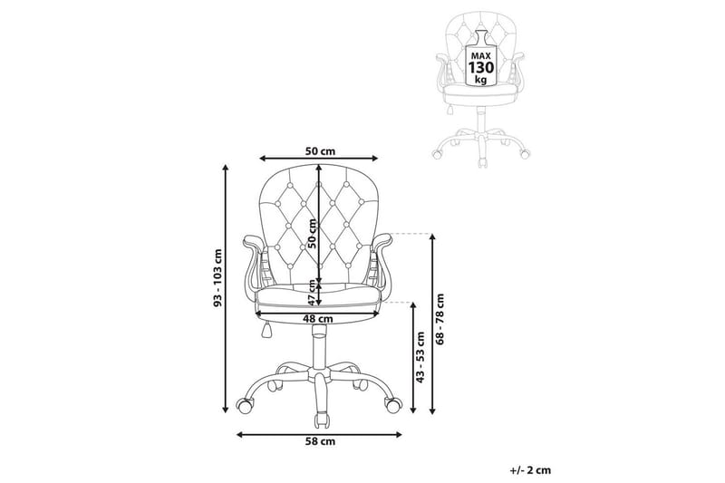 Kontorstol Princess - Blå, Sølv, Svart - Møbler - Stoler & lenestoler - Kontorstol & skrivebordsstol