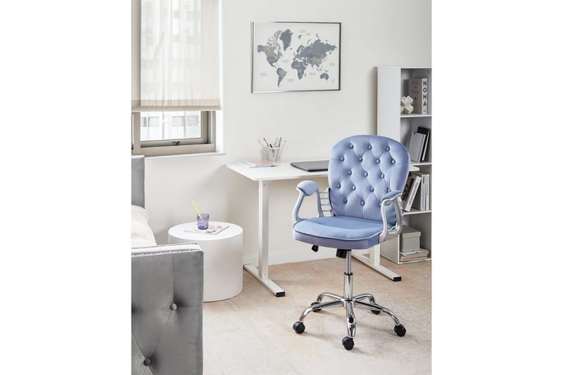 Kontorstol Princess - Blå, Sølv, Svart - Møbler - Stoler & lenestoler - Kontorstol & skrivebordsstol