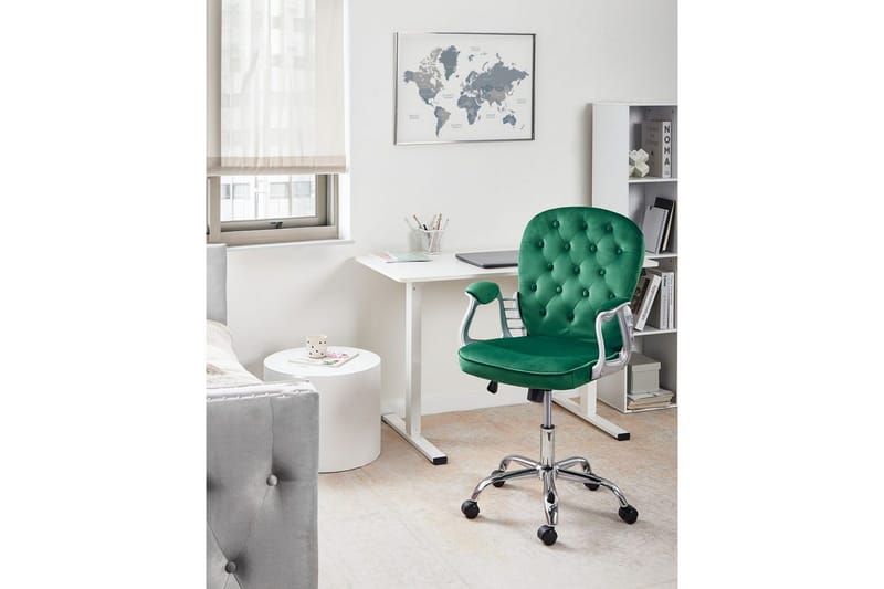 Kontorstol Princess - Grønn, sølv, svart, Grønn, Sølv, Svart - Møbler - Stoler & lenestoler - Kontorstol & skrivebordsstol