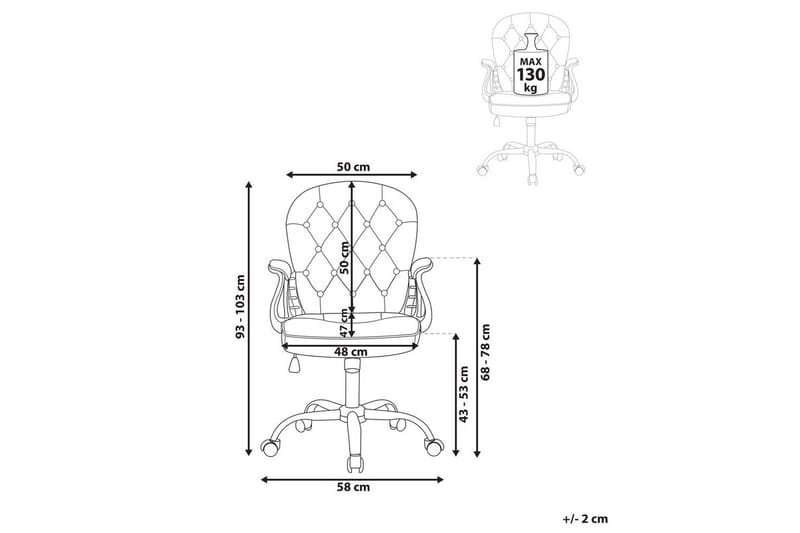 Kontorstol Princess - Beige, Sølv, Svart - Møbler - Stoler & lenestoler - Kontorstol & skrivebordsstol