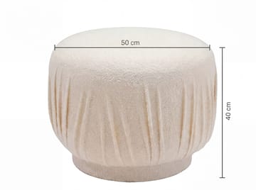 Älven rund sittepuff 50 cm i stoff - lys krem - Møbler - Stoler & lenestoler - Krakk - Puff