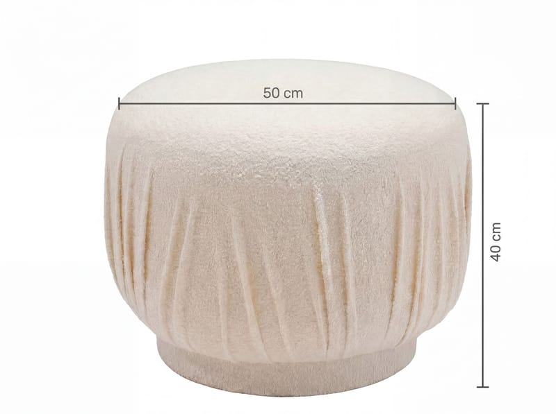 Älven rund sittepuff 50 cm i stoff - lys krem - Møbler - Stoler & lenestoler - Krakk - Puff