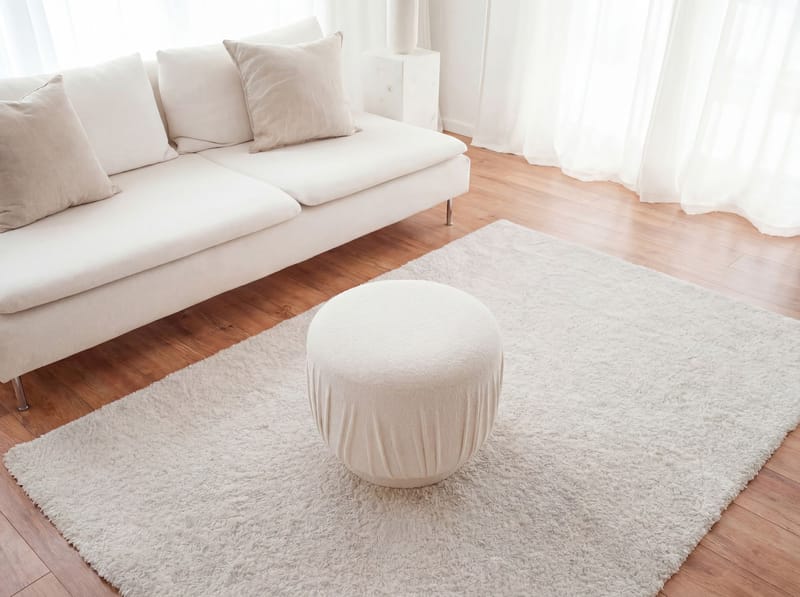 Älven rund sittepuff 50 cm i stoff - lys krem - Møbler - Stoler & lenestoler - Krakk - Puff