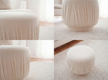 Älven rund sittepuff 50 cm i stoff - lys krem - Møbler - Stoler & lenestoler - Krakk - Puff