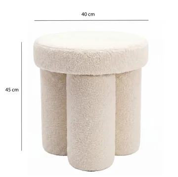 Ölvik rund sittepuff 40 cm i teddystoff - lys krem - Møbler - Stoler & lenestoler - Krakk - Puff
