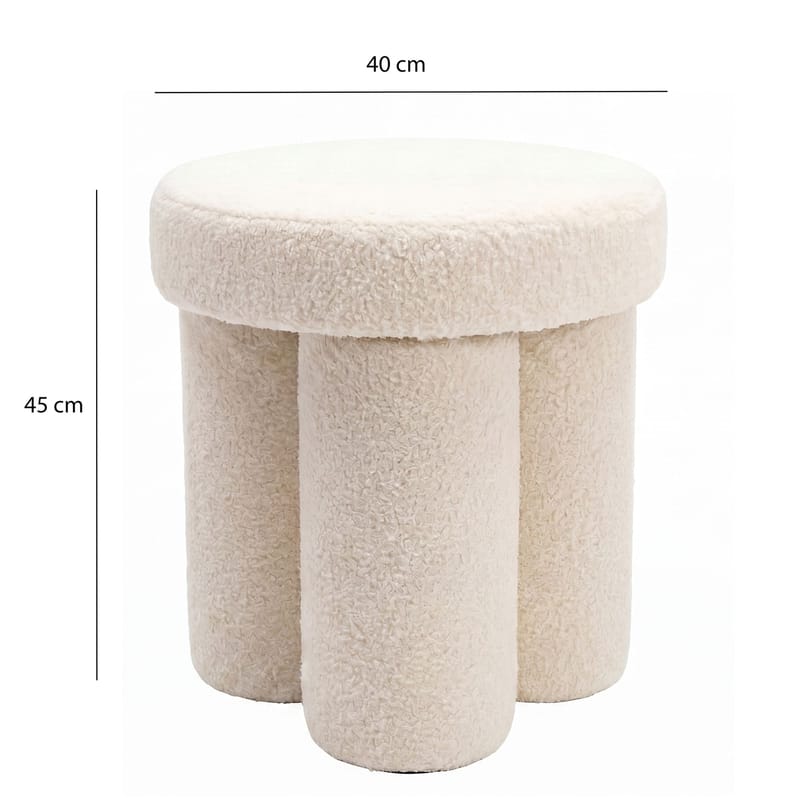 Ölvik rund sittepuff 40 cm i teddystoff - lys krem - Møbler - Stoler & lenestoler - Krakk - Puff
