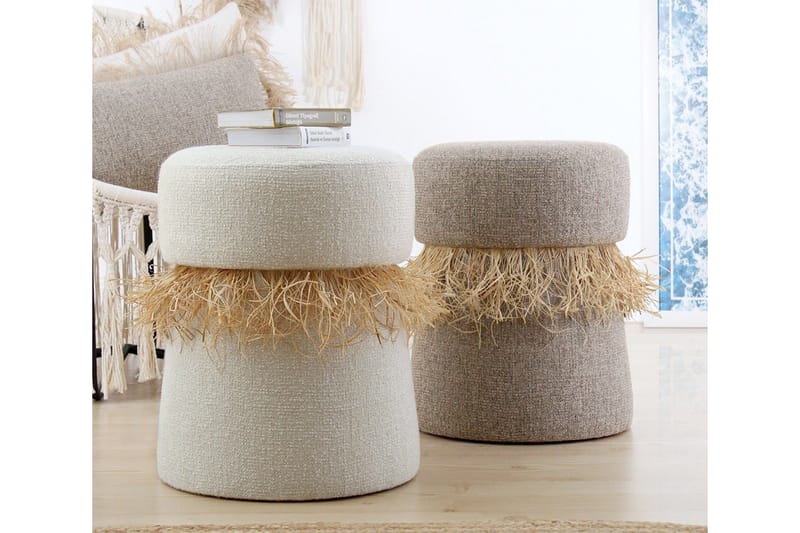 Anaro Sittepuff Rund - Beige - Møbler - Stoler & lenestoler - Krakk - Puff