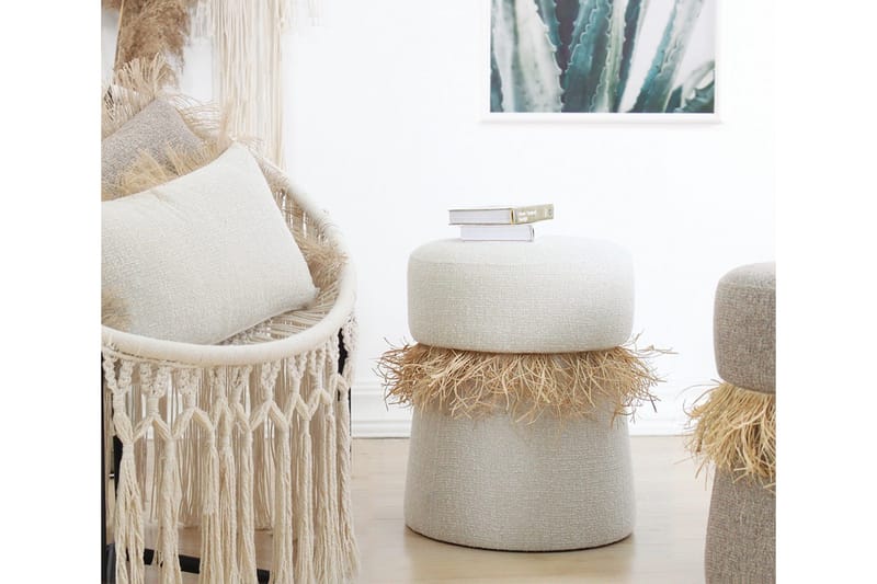 Anaro Sittepuff Rund - Beige - Møbler - Stoler & lenestoler - Krakk - Puff