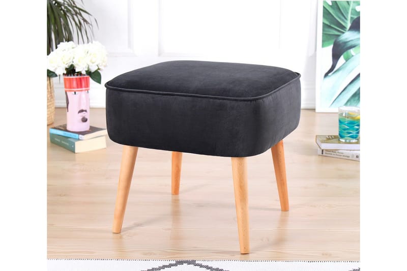 Anaro Sittepuff 45 cm Rektangulær - Mørkegrå - Møbler - Stoler & lenestoler - Krakk - Puff