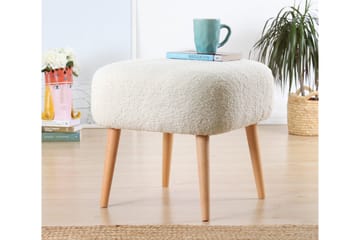 Anaro Sittepuff 45 cm Rektangulær - Hvit - Møbler - Stoler & lenestoler - Krakk - Puff