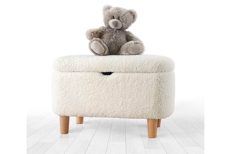 Anaro Puff 61 cm Rektangulær - Hvit - Møbler - Stoler & lenestoler - Krakk - Puff