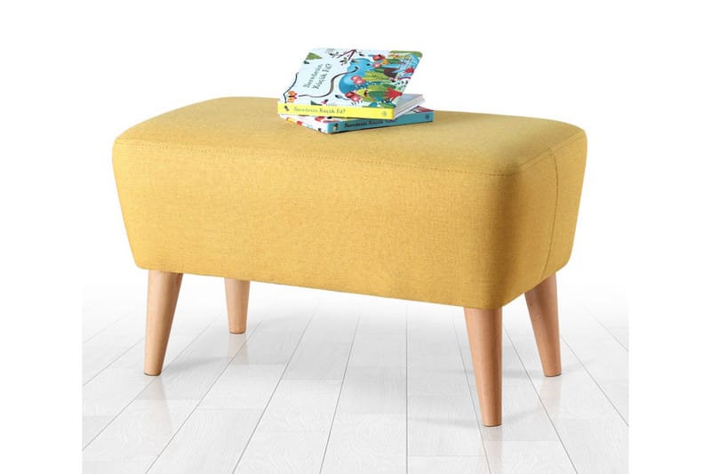 Anaro Puff 61 cm Rektangulær - Gul - Møbler - Stoler & lenestoler - Krakk - Puff