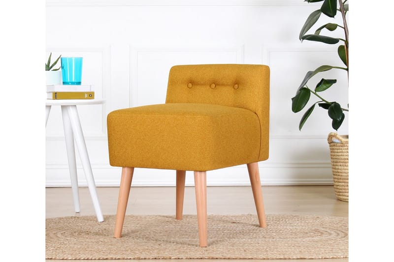Anaro Sittepuff 43 cm Rektangulær - Gul - Møbler - Stoler & lenestoler - Krakk - Puff