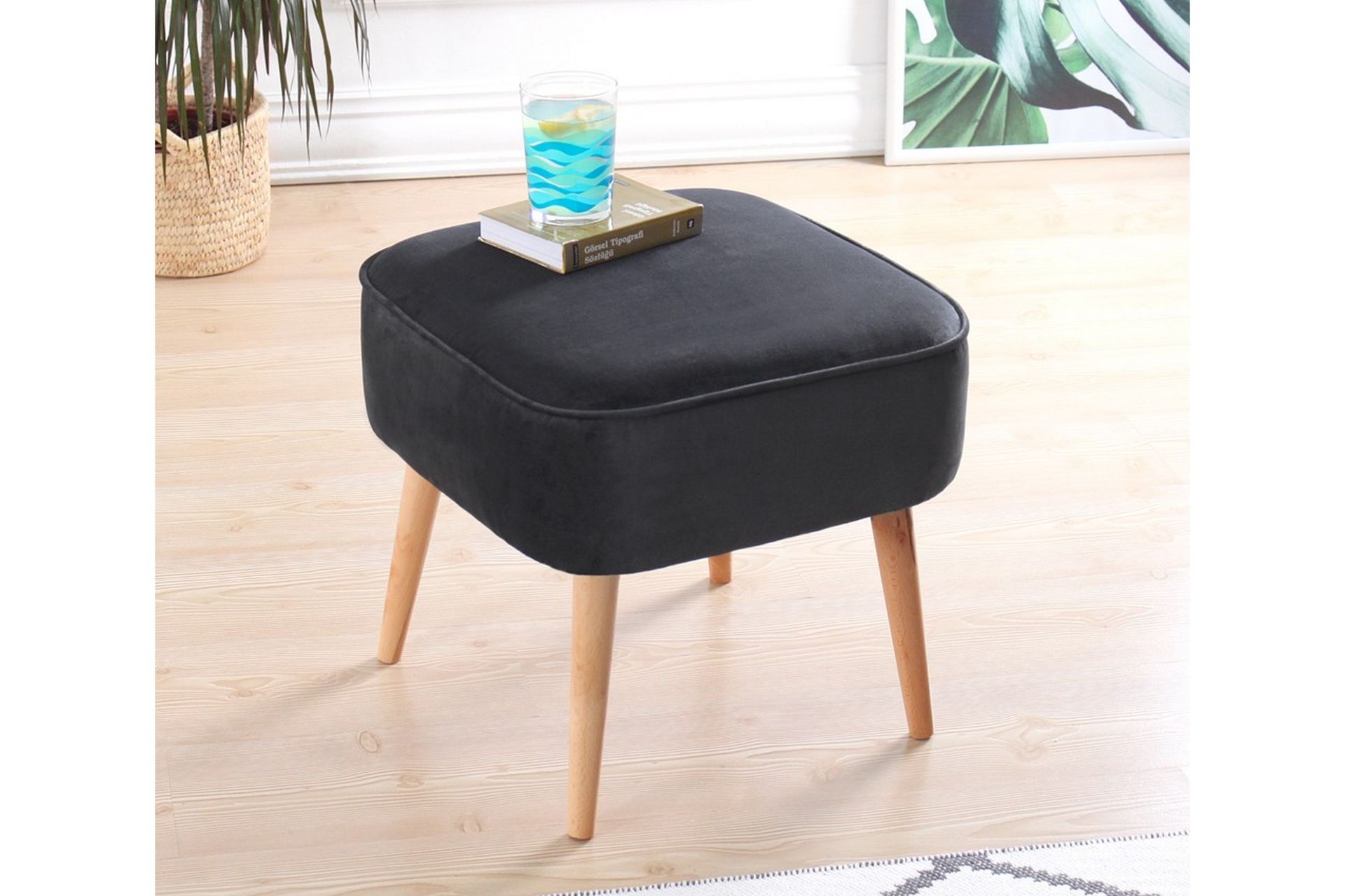 Anaro Sittepuff 45 cm Rektangulær - Mørkegrå - Møbler - Stoler & lenestoler - Krakk - Puff
