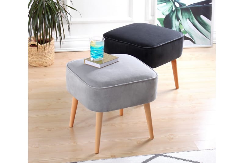 Anaro Sittepuff 45 cm Rektangulær - Mørkegrå - Møbler - Stoler & lenestoler - Krakk - Puff